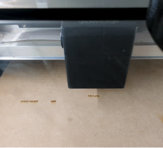 Custom fabrication laser cutting in progress